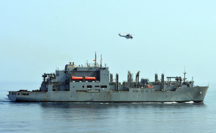 USNS Lewis and Clark (T-AKE-1) FileUS Navy 100918N7948R174 Puma helicopter flies over the