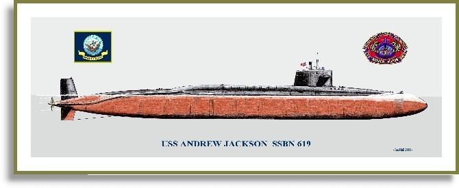 USS Andrew Jackson (SSBN-619) USS Andrew Jackson SSBN619 Print Submarines AF PriorServicecom