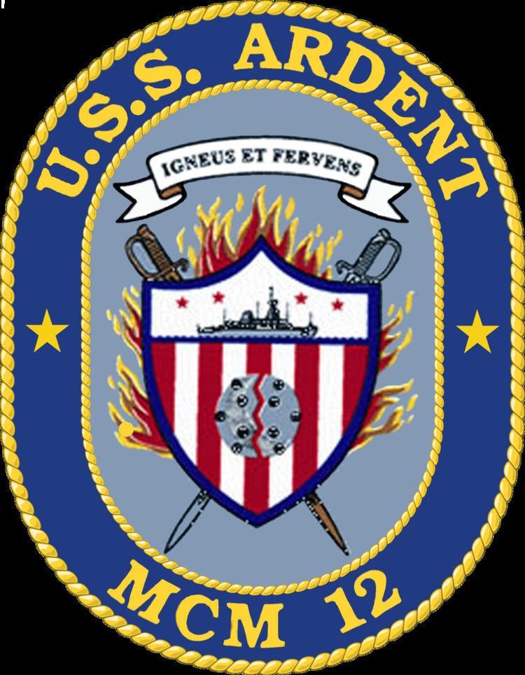 USS Ardent (MCM-12) FileUSS Ardent MCM12 Crestpng Wikimedia Commons