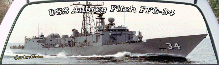 USS Aubrey Fitch (FFG-34) USS Aubrey Fitch FFG34 Frigate US Navy Ship truck rear window
