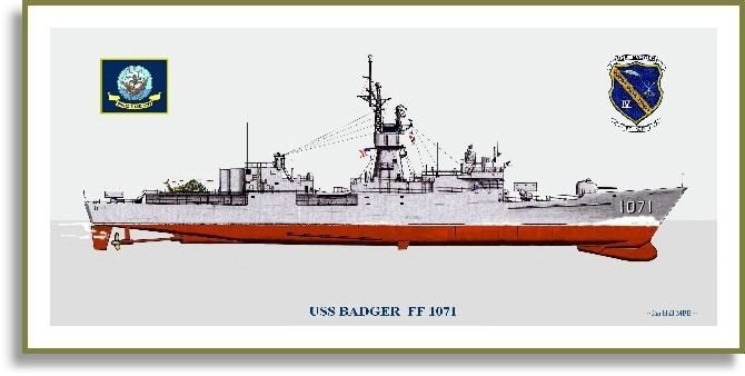 USS Badger (FF-1071) USS Badger FF1071 Print Frigates AF PriorServicecom