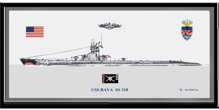 USS Baya (SS-318) USS Baya SS318 WWII Print Submarines AF PriorServicecom