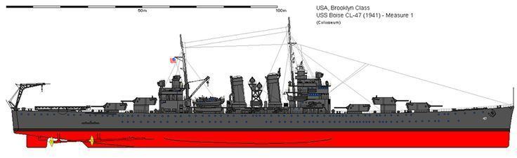 USS Boise (CL-47) USS Boisequot CL47 1941 Okrty Pinterest