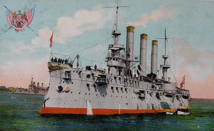 USS Brooklyn (ACR-3) Colored postcard of the USS Brooklyn ACR3CA3 ca 1910