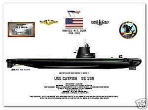 USS Catfish (SS-339) USS Catfish SS 339 Balao Class Submarine Print eBay