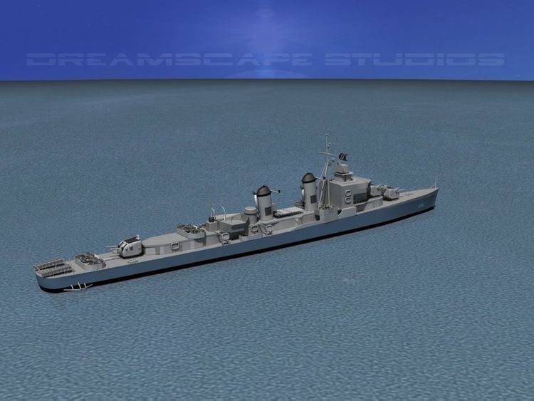 USS Cooper Sumner Class Destroyer DD695 USS Cooper 3D Model rigged MAX OBJ LWO