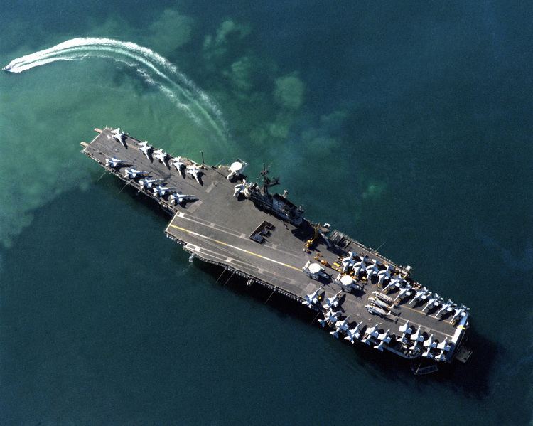 USS Coral Sea (CV-43) FileUSS Coral Sea CV43 aerial photo at Benidorm 1988JPEG