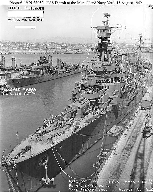 USS Detroit (CL-8) Cruiser Photo Index CL8 USS DETROIT Navsource Photographic