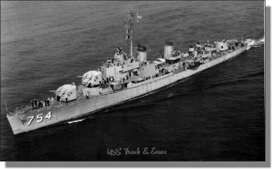 USS Frank E. Evans Lest We Forget USS Frank E Evans DD754 Three Dot