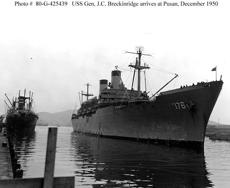 USS General J. C. Breckinridge (AP-176) USN ShipsUSS General J C Breckinridge AP176 later TAP176