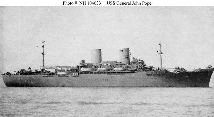 USS General John Pope (AP-110) USN ShipsUSSUSNS General John Pope AP110 later TAP110