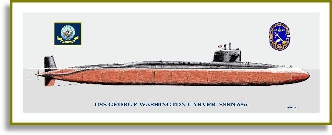 USS George Washington Carver (SSBN-656) USS George Washington Carver SSBN656 Print Submarines GM
