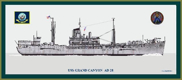 USS Grand Canyon (AD-28) USS Grand Canyon AD28 Ship Print Other Ships GM PriorServicecom