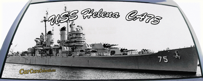 USS Helena (CA-75) USS Helena CA75 US Navy Ship Rear Window Graphic