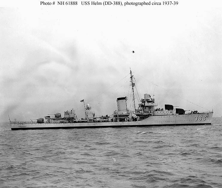 USS Helm (DD-388) Naval Warfare USS Helm DD388