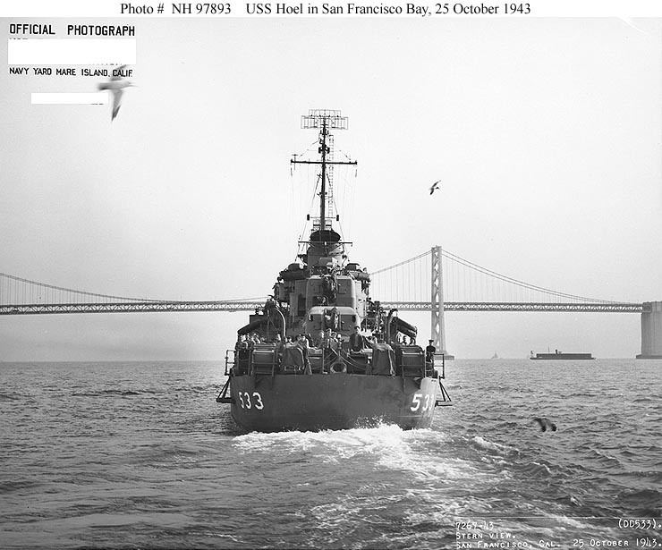 USS Hoel (DD-533) USN ShipsUSS Hoel DD533 Views taken after August 1943