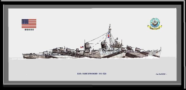 USS Isherwood (DD-520) USS Isherwood DD 520 in WW2 Print NEW Ship Prints PriorServicecom