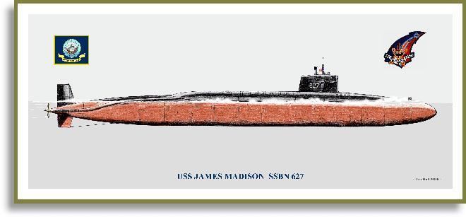 USS James Madison (SSBN-627) USS James Madison SSBN627 Print Submarines GM PriorServicecom