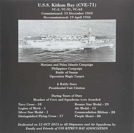USS Kitkun Bay (CVE-71) Memorials