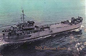 USS Lawrence County (LST-887) httpsuploadwikimediaorgwikipediaenthumb1