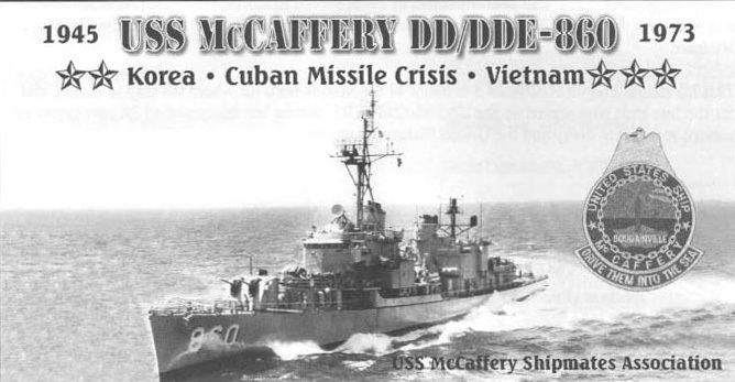 USS McCaffery (DD-860) wwwussdd860comMemorial20plaquejpg