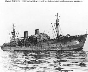 USS Medea (AKA-31) httpsuploadwikimediaorgwikipediaenthumbc