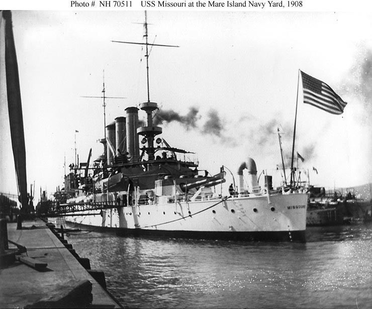 USS Missouri (BB-11) USN ShipsUSS MISSOURI BB11 in 190310