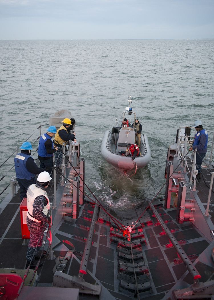 USS Monsoon FileUSS Monsoon launches a rigidhull inflatable boatjpg