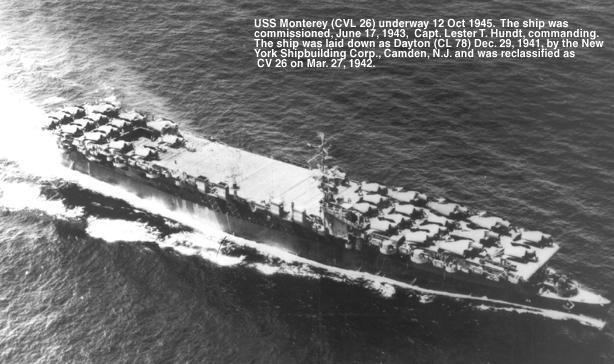 USS Monterey (CVL-26) Aircraft Carrier Photo Index USS MONTEREY CV26
