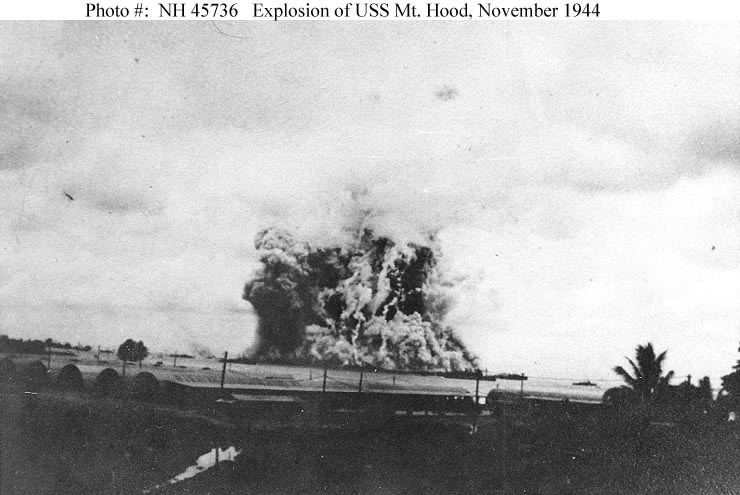 USS Mount Hood (AE-11) USN ShipsUSS Mount Hood Explosion 10 November 1944