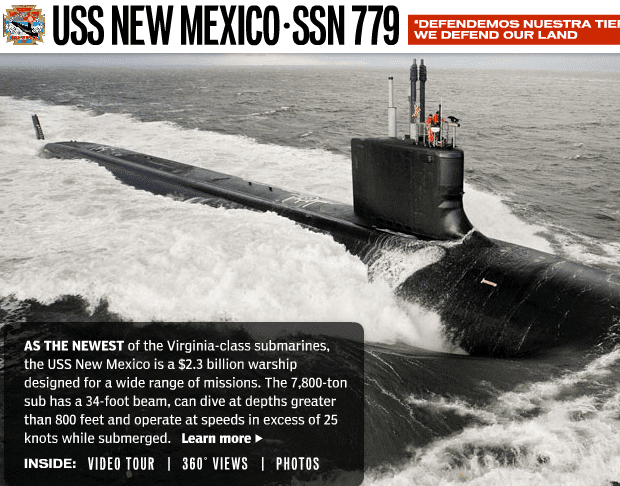 USS New Mexico (SSN-779) USS NEW MEXICO SSN 779 Elearning Examples