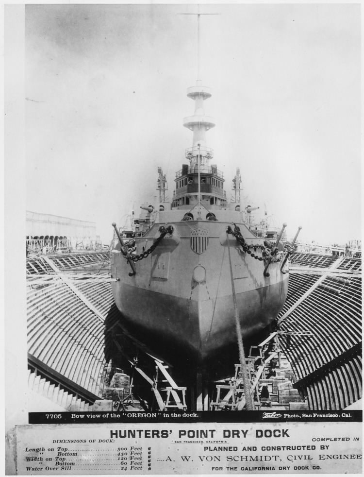 USS Oregon (BB-3) FilequotBow view of the 39Oregon39 USS Oregon BB3 in the dock