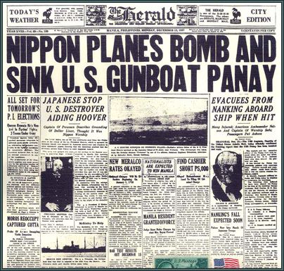 USS Panay incident USS Panay Suddenly and Deliberately Attacked
