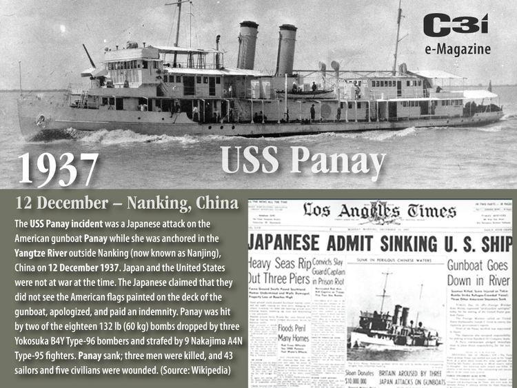 USS Panay incident 12 December 1937 USS Panay Incident Nanking China C3i Ops Center