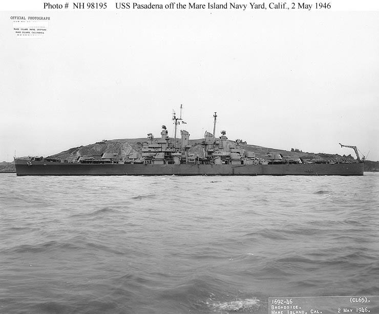 USS Pasadena (CL-65) Cruiser Photo Index CL 65 USS PASADENA Navsource Photographic