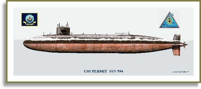 USS Permit (SSN-594) USS Permit SSN594 Print Submarines NR PriorServicecom