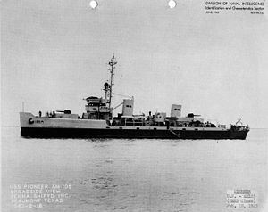 USS Pioneer (AM-105) httpsuploadwikimediaorgwikipediacommonsthu