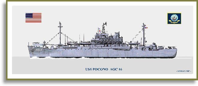 USS Pocono USS Pocono AGC16 Print Amphibious NR PriorServicecom