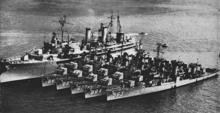 USS Prairie (AD-15) FileUSS Prairie AD15 with destroyers c1954jpg Wikimedia Commons