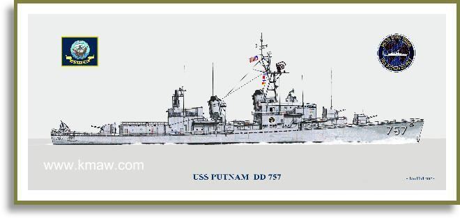 USS Putnam (DD-757) USS Putnam DD 757 in 1960s Print Destroyers NR PriorServicecom