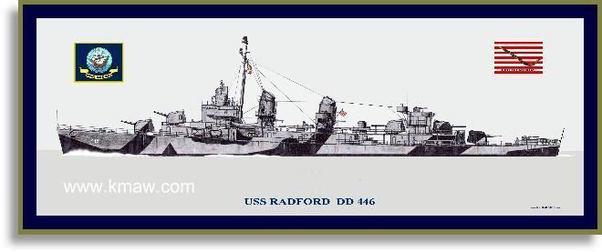 USS Radford (DD-446) USS Radford DD 446 in WWII Print Destroyers NR PriorServicecom