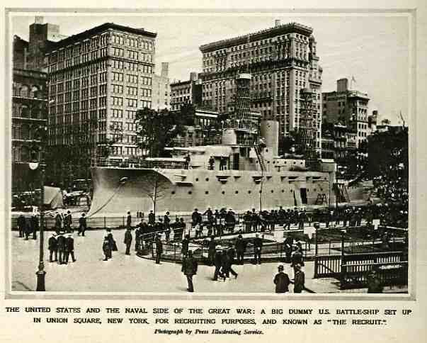 USS Recruit (1917) JF Ptak Science Books A Battleship in Union Square the USS