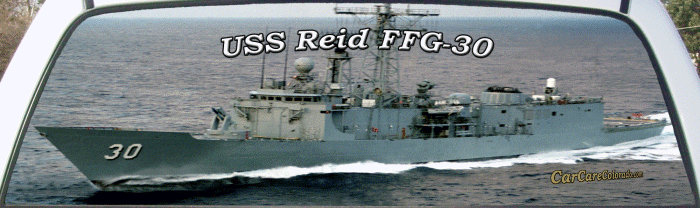 USS Reid (FFG-30) USS Reid FFG30 Frigate US Navy Ship truck rear window graphic mural