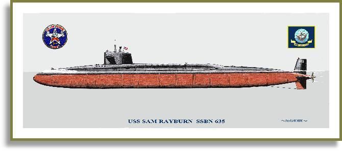 USS Sam Rayburn (SSBN-635) USS Sam Rayburn SSBN635 Print Submarines SZ PriorServicecom