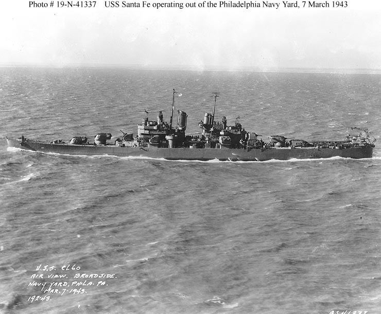 USS Santa Fe (CL-60) Cruiser Photo Index CL60 USS SANTA FE Navsource Photographic
