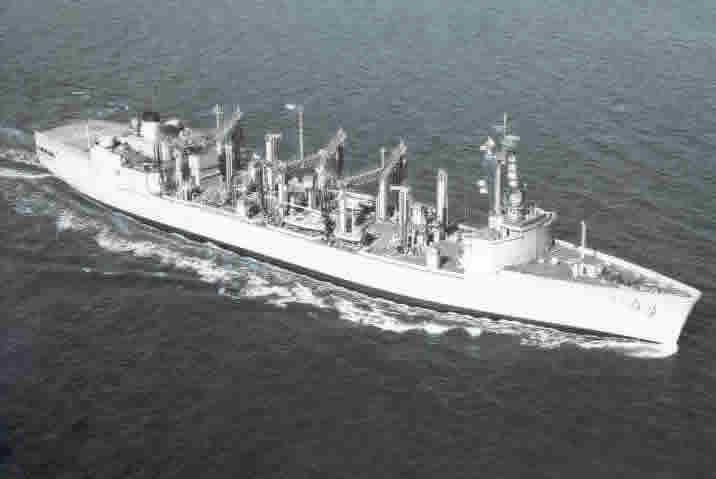 USS Savannah (AOR-4) USS Savannah AOR4 out at sea USS SAVANNAH 1970 Before Refit