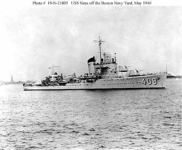 USS Sims (DD-409) Wreck of USS Sims DD409 Second World War 19391945 military