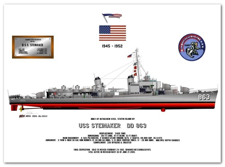 USS Steinaker USS Steinaker DDDDR 863 Art Print and Drawings
