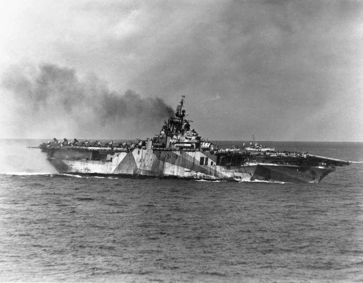 USS Ticonderoga (CV-14) 21 January 1945 One man39s lucky escape as kamikazes hit USS Ticonderoga