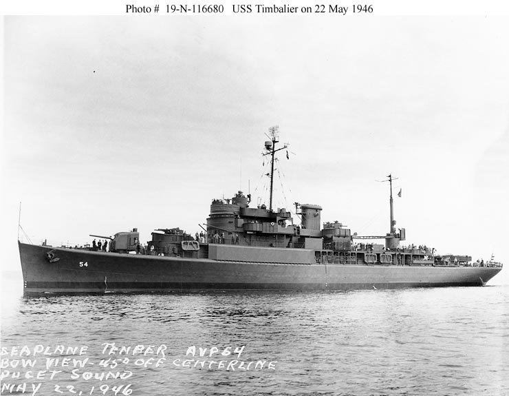 USS Timbalier (AVP-54) wwwnavsourceorgarchives094309435403jpg